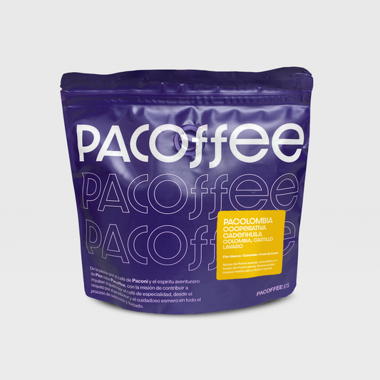 Café de especialidad Colombia Huila Pitalito lavado, presentación Pacoffee 250 g